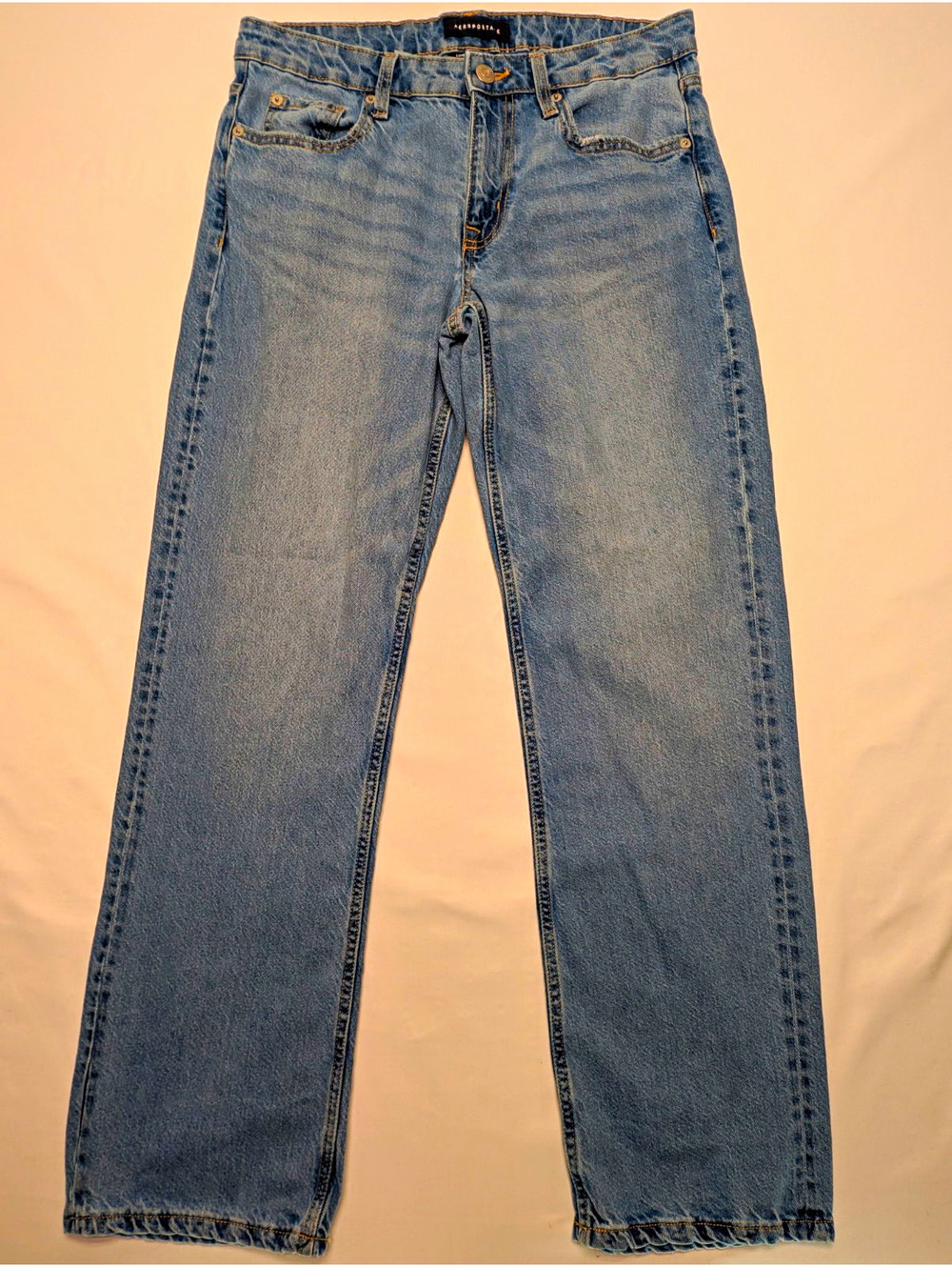 Aéropostale Low Rise Baggy Blue Denim Jeans Light Wash Y2K Size 6 Regular